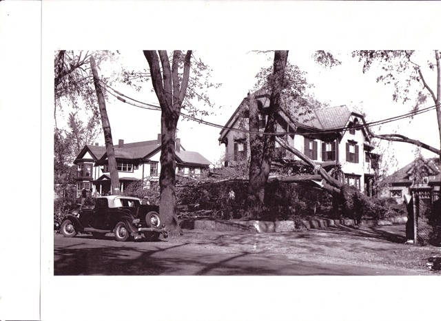 Hurricane of '38 damage (courtesy of the Wayland Historical Society)